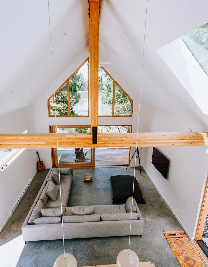 Solid wood tilt-and-turn window in a bright contemporary interior
